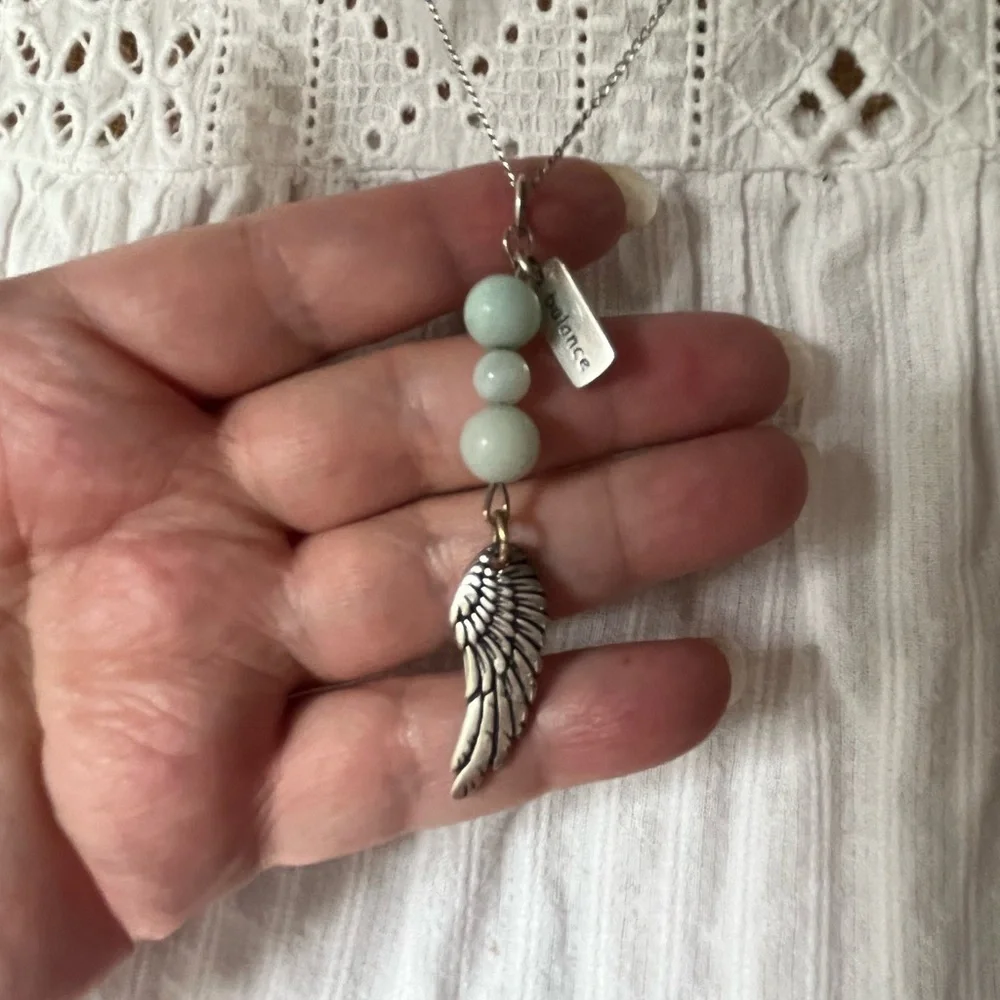 Silver Wing Pendant Necklace sterling silver chain 925